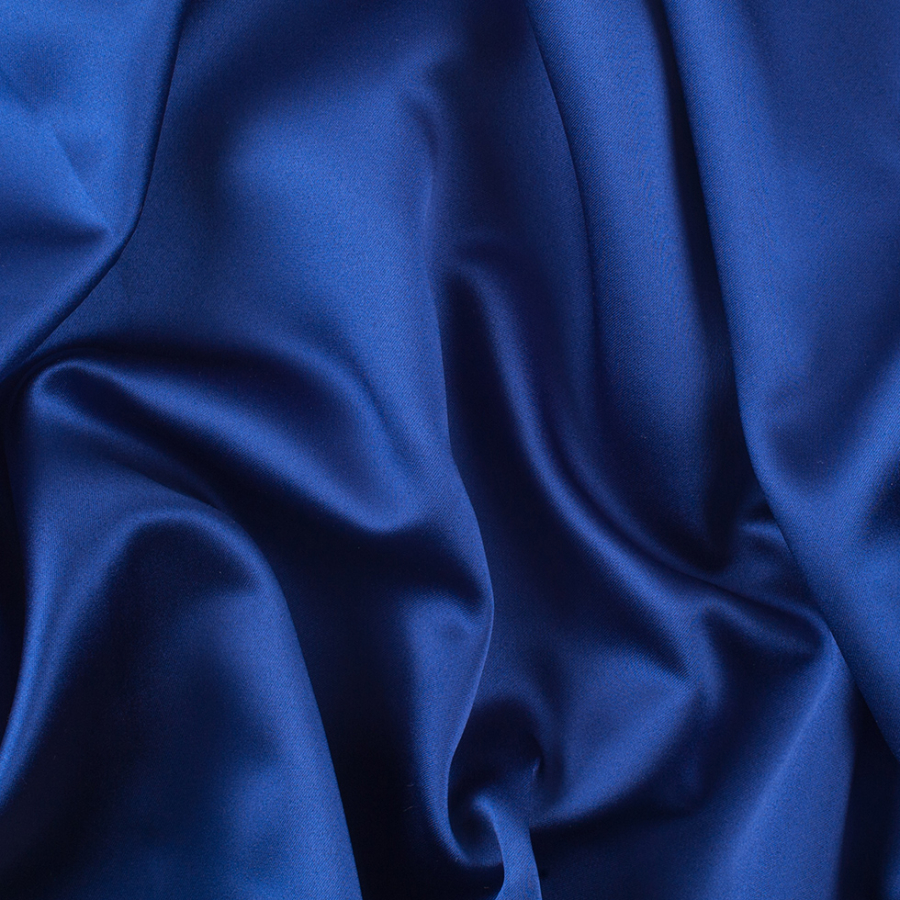 Deep Royal Solid Polyester Satin | Mood Fabrics
